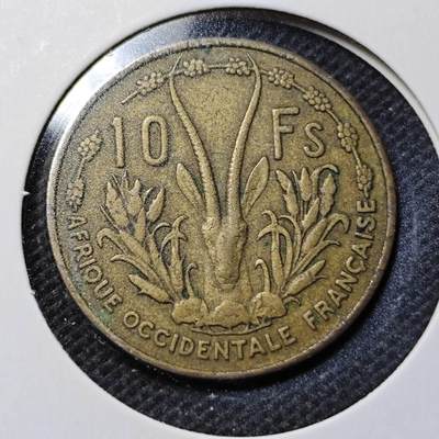 KK钱币收藏小铺  第368场  2月预留时间 周末发货 -  1956法属西非10法郎