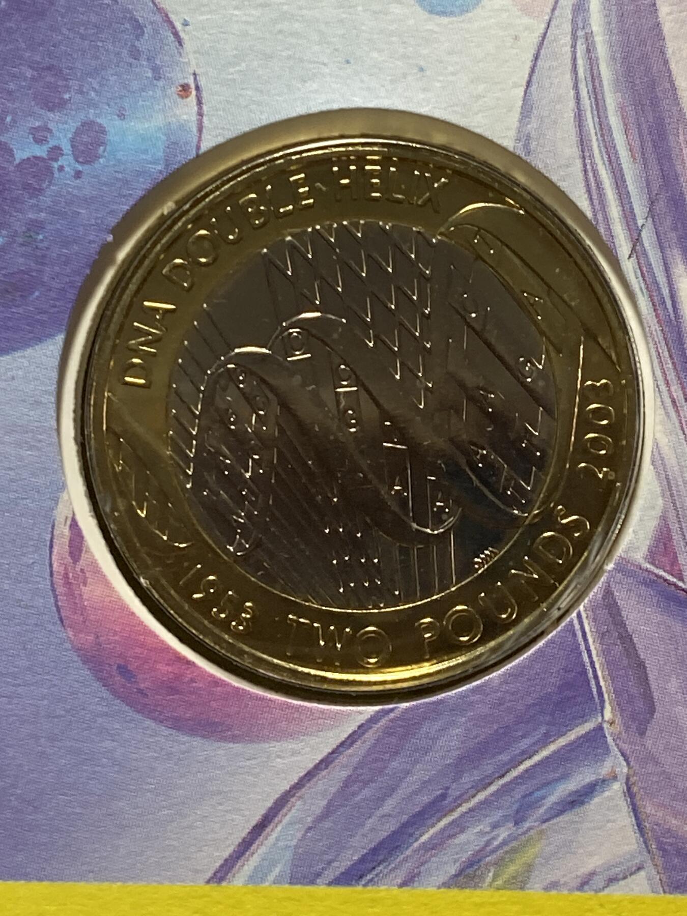 2025年第一百二十八场(总第一百五十四场）外国好品散币、邮币封和邮票场(免佣金) 大型邮币封–英国🇬🇧2003年2英镑(2003年DNA双螺旋结构发现50周年纪念封)