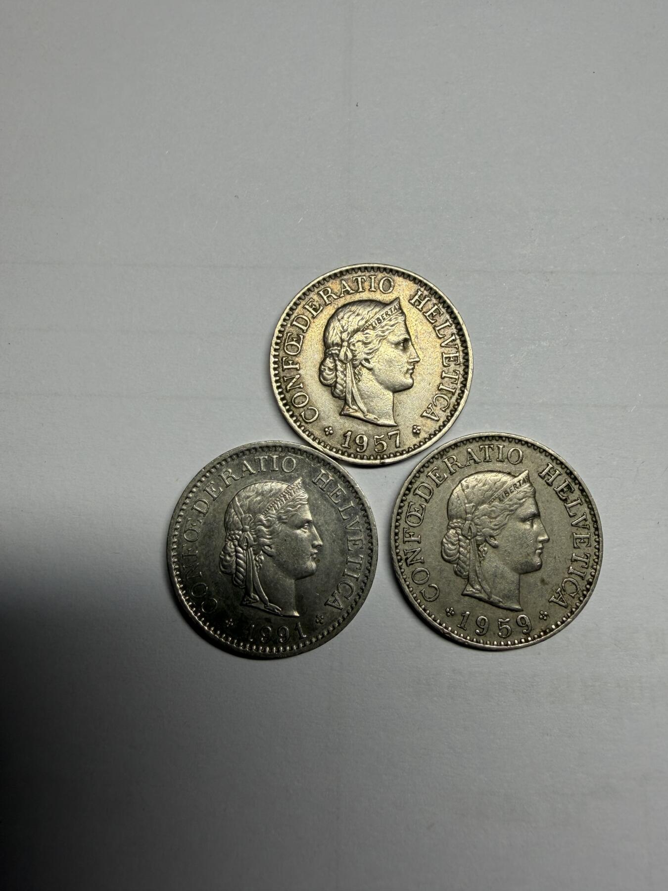 2025年集古藏今外币拍卖第十期-第5场—（总第285拍），可以寄存60天，满160元包邮。 瑞士10生丁三枚