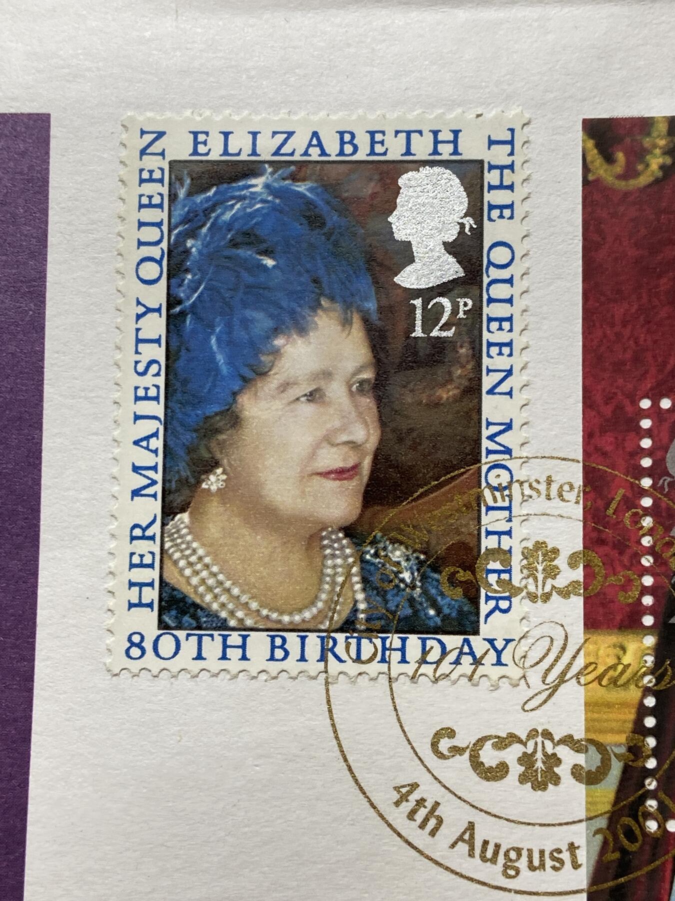 2025年第一百二十八场(总第一百五十四场）外国好品散币、邮币封和邮票场(免佣金) 大型邮币封–英国🇬🇧1980年25便士纪念币(2001年伊丽莎白二世女王母亲101岁寿辰纪念封)