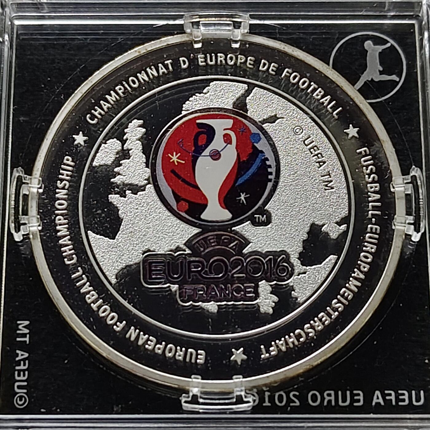 【全场包邮】纯粹捡漏拍477场（免费代拍第14场）调整中 【纪念章】法国2016年欧锦赛官方发行镀银彩色精制纪念章全套-盒证全