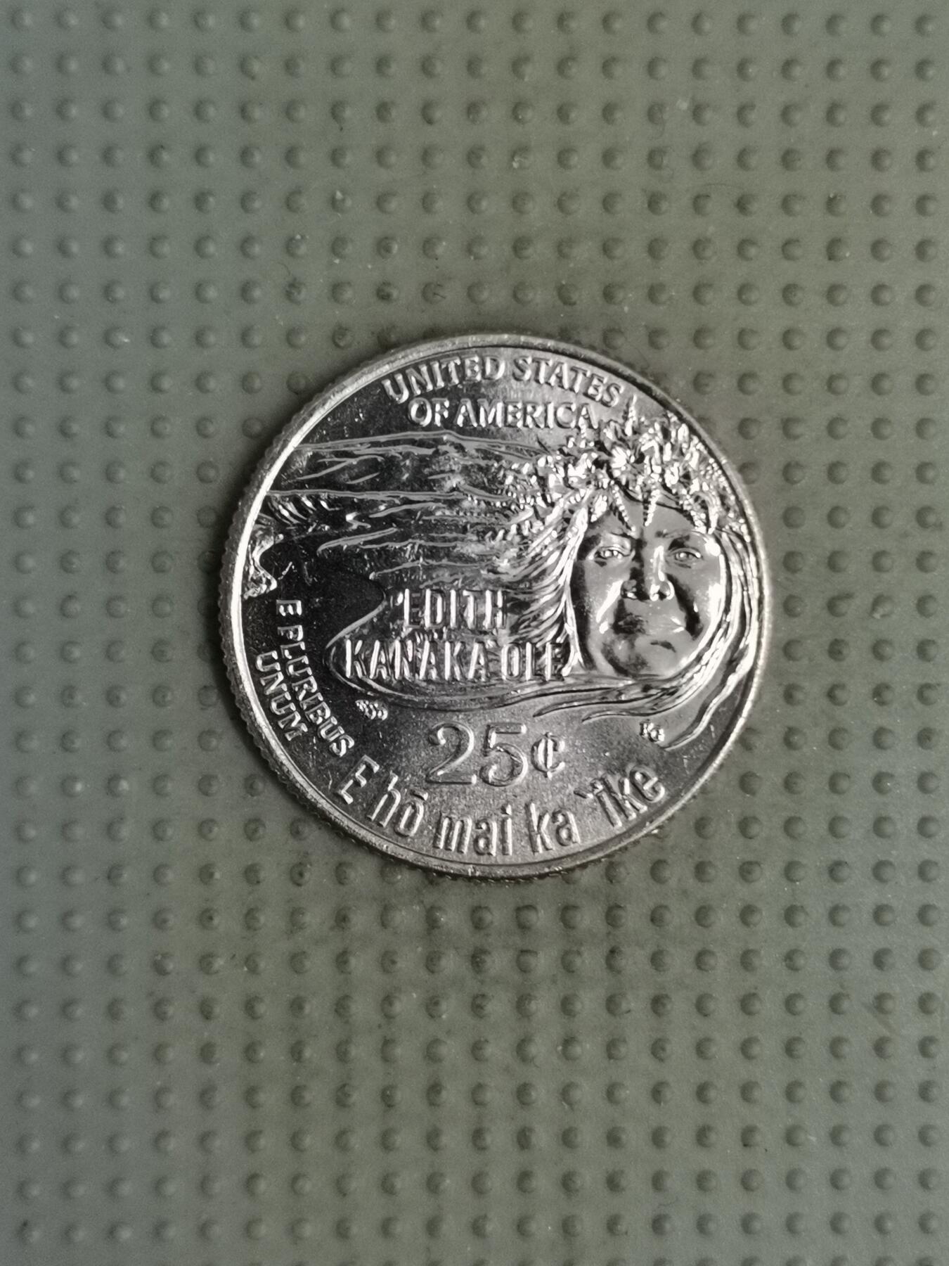 2025年第113场各国散币拍卖（总第113场） 美国2023年杰出女性伊迪丝·卡纳卡奥勒25美分纪念币