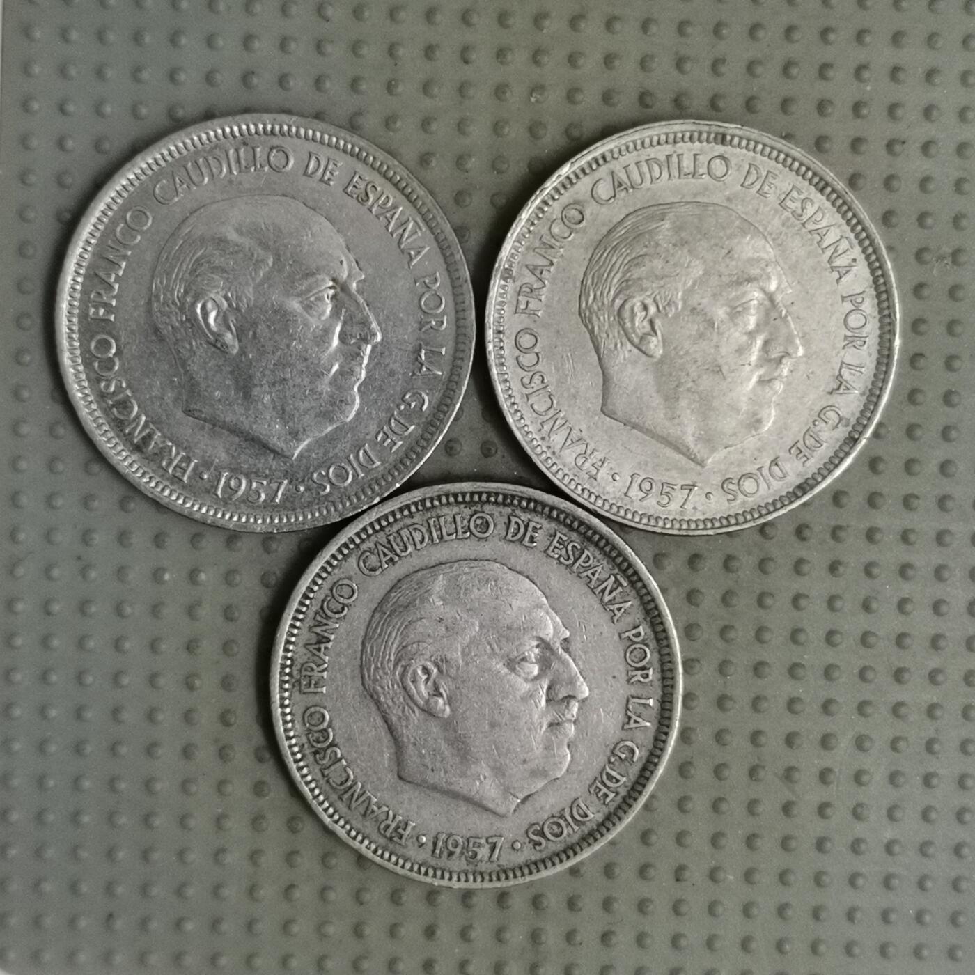 2025年第113场各国散币拍卖（总第113场） 西班牙1957年版5比塞塔3枚