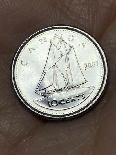 2025年第一百二十八场(总第一百五十四场）外国好品散币、邮币封和邮票场(免佣金) - 加拿大🇨🇦2007年10分(伊丽莎白二世老年枫叶标版)