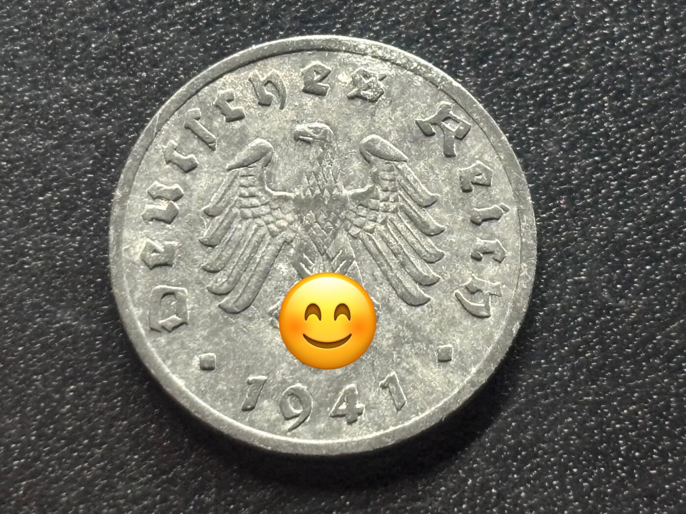 邮泉阁限时拍卖第三十五场补 德国硬币（第三帝国）专场（硬币在国外。请付邮费6元。） 德国第三帝国1941年1芬尼F版