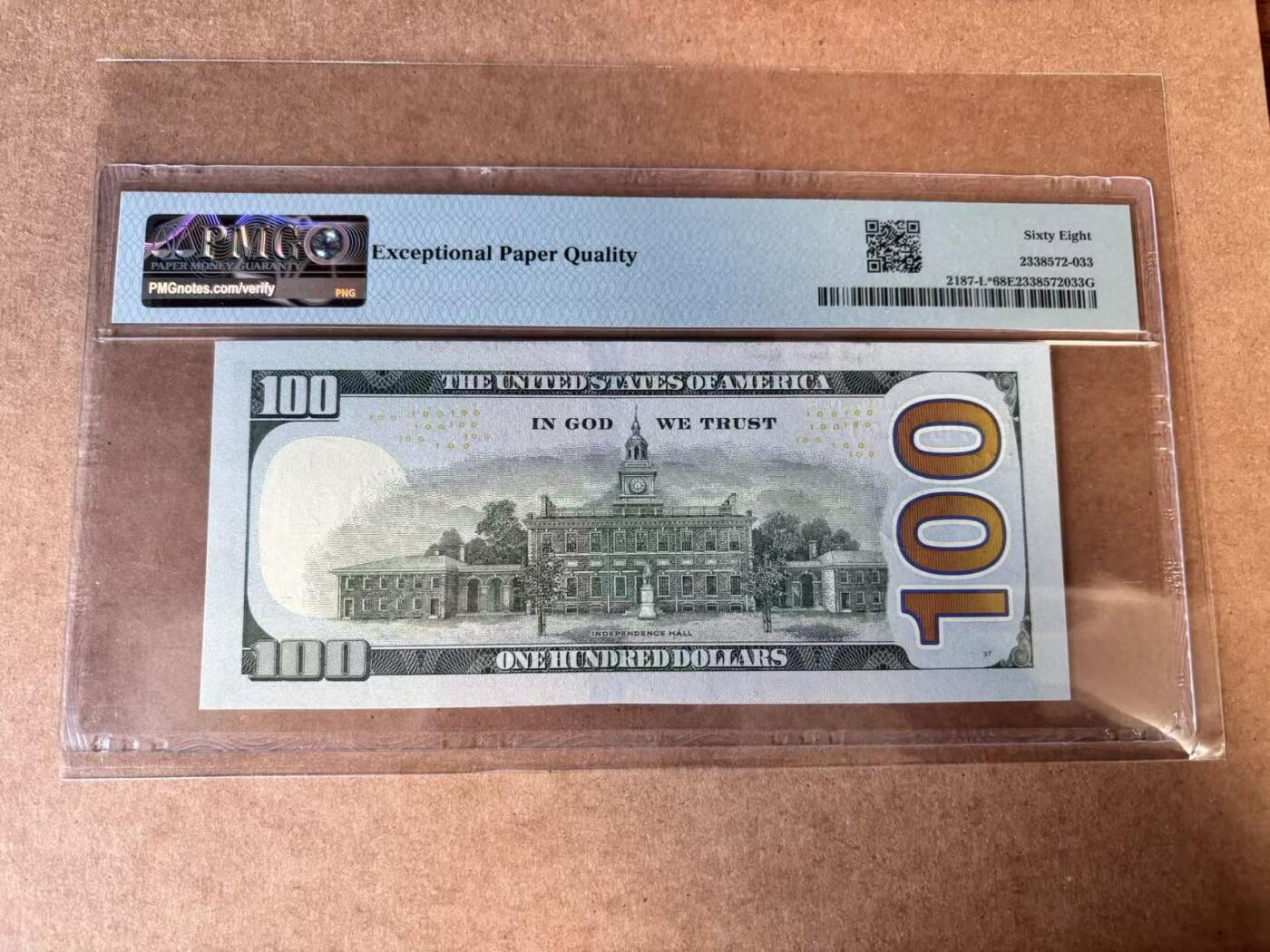【Blue Auction】世界纸币精拍第749期——18级TOP拍卖/信誉/品质/专业/高效💫 【补号无47】美国 2009年100美金 PMG68EPQ 高分 旧金山版