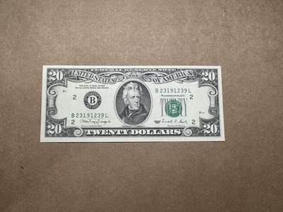 【礼羽收藏】🌏世界钱币拍卖第111期 - 1990年美国20元B23191239L，无47，全新UNC，品相如图