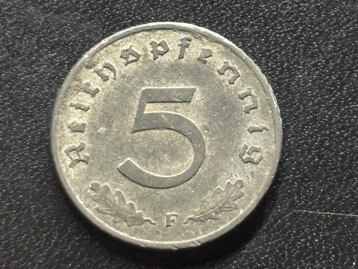 邮泉阁限时拍卖第三十五场补 德国硬币（第三帝国）专场（硬币在国外。请付邮费6元。） 德国第三帝国1940年5芬尼F版