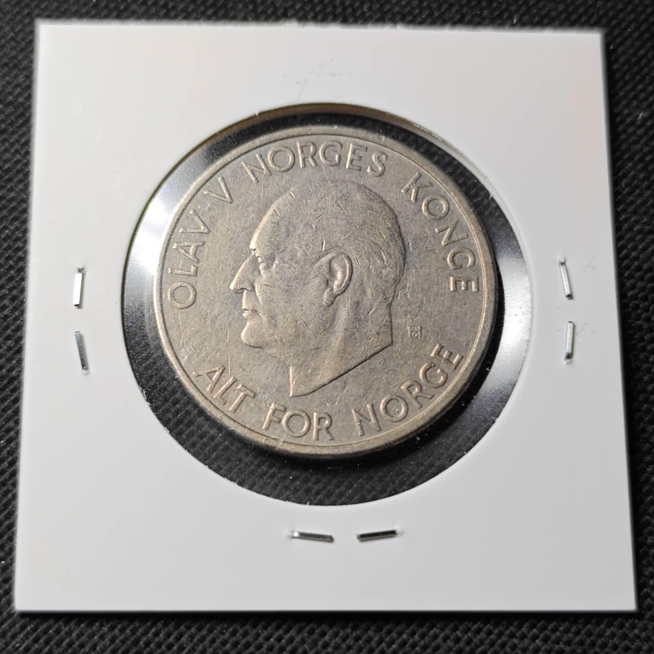 KK钱币收藏小铺  第368场  2月预留时间 周末发货  1969挪威5克朗