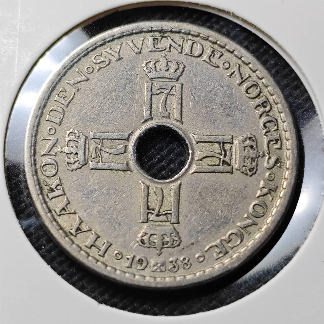 KK钱币收藏小铺  第368场  2月预留时间 周末发货  1938挪威1克朗