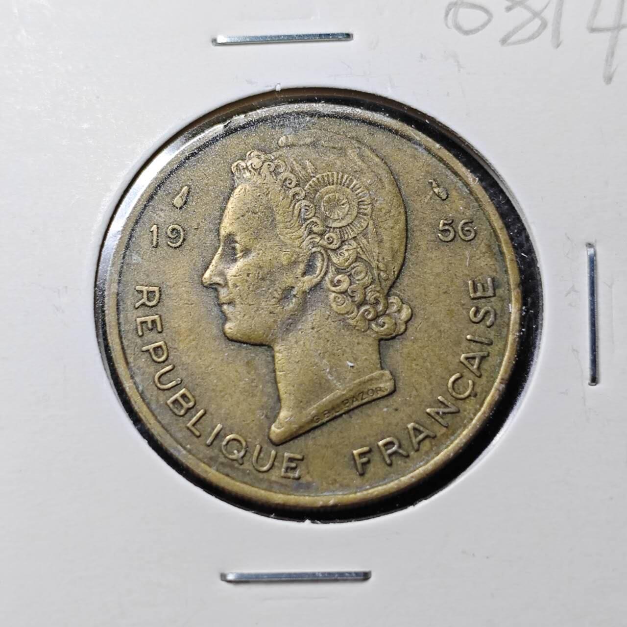 KK钱币收藏小铺  第368场  2月预留时间 周末发货  1956西非25法郎