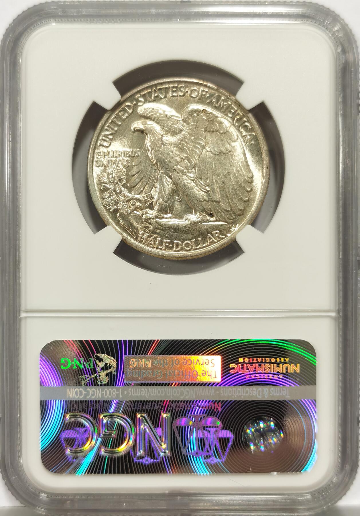 博洋堂世界钱币拍卖第146期（全场包邮） NGC MS64 美国1943年自由女神50分银币