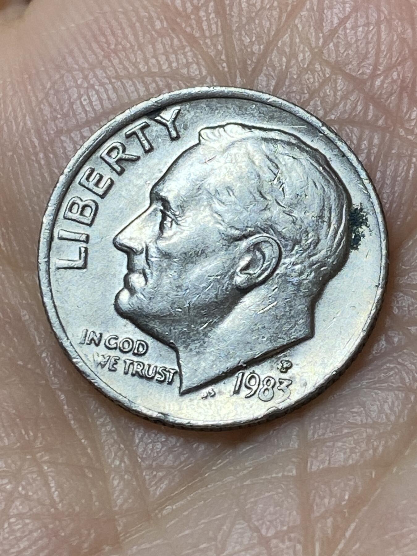 2025年第一百二十七场(总第一百五十三场）外国好品章牌、散币(免佣金) 美国🇺🇸1983年1角(罗斯福1角第二版，P标费城造)