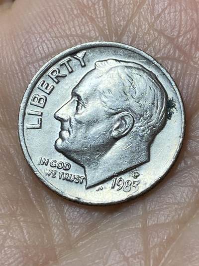 2025年第一百二十七场(总第一百五十三场）外国好品章牌、散币(免佣金) - 美国🇺🇸1983年1角(罗斯福1角第二版，P标费城造)