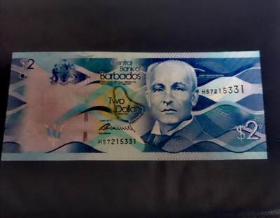 全新巴巴多斯2013年2元靓品纸币 - 全新巴巴多斯2013年2元靓品纸币