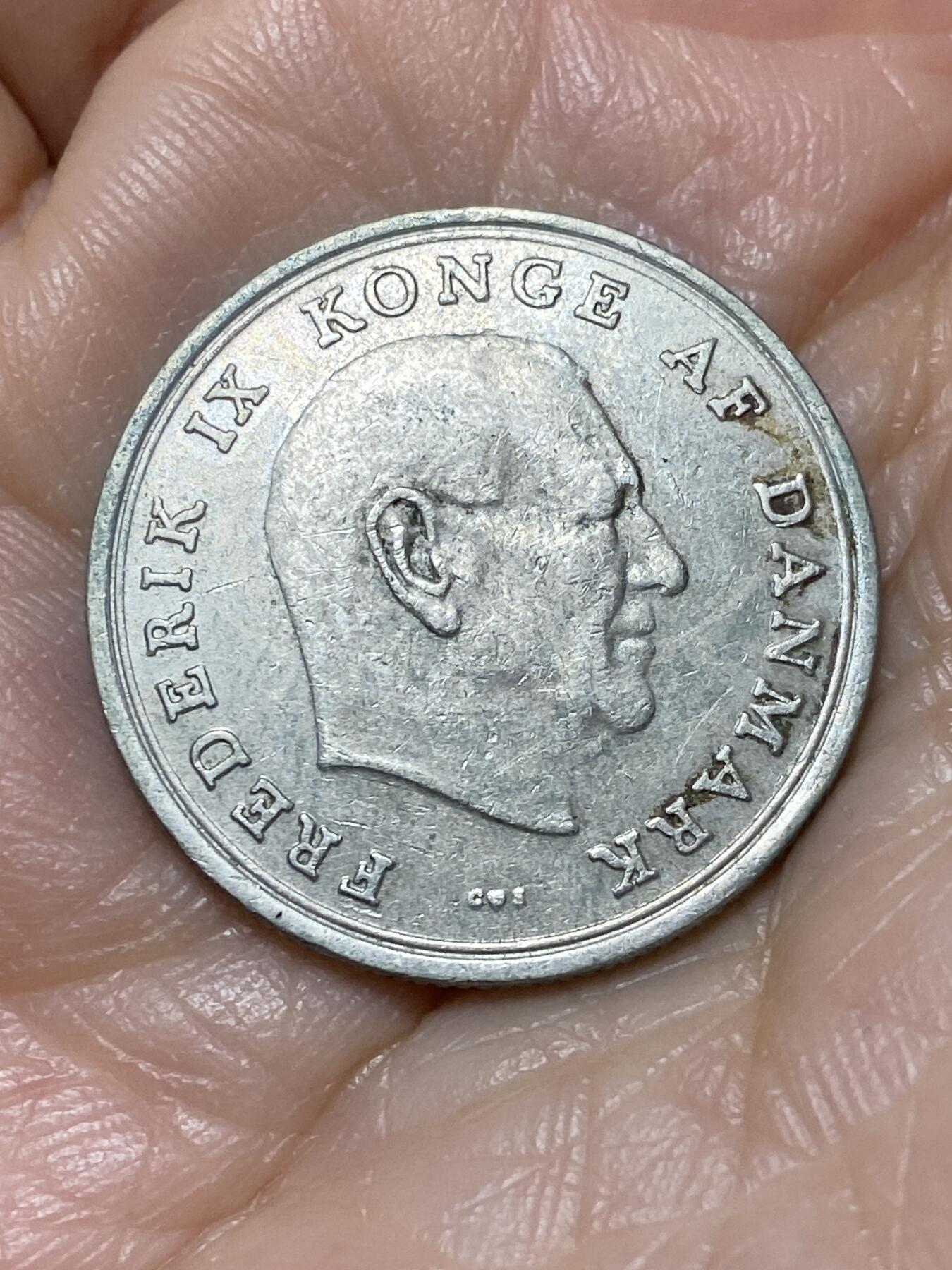 2025年第一百二十八场(总第一百五十四场）外国好品散币、邮币封和邮票场(免佣金) 丹麦🇩🇰1971年1克朗(弗雷德里克九世第三版，C; S版，关门年)