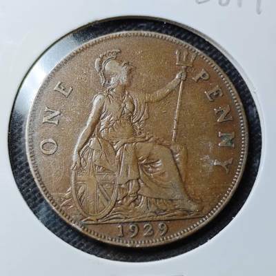 KK钱币收藏小铺  第368场  2月预留时间 周末发货 -  1929英国1便士铜币