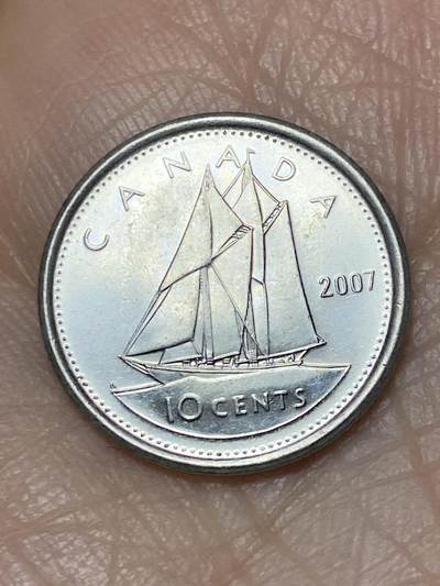 2025年第一百二十八场(总第一百五十四场）外国好品散币、邮币封和邮票场(免佣金) - 加拿大🇨🇦2007年10分(伊丽莎白二世老年枫叶标)