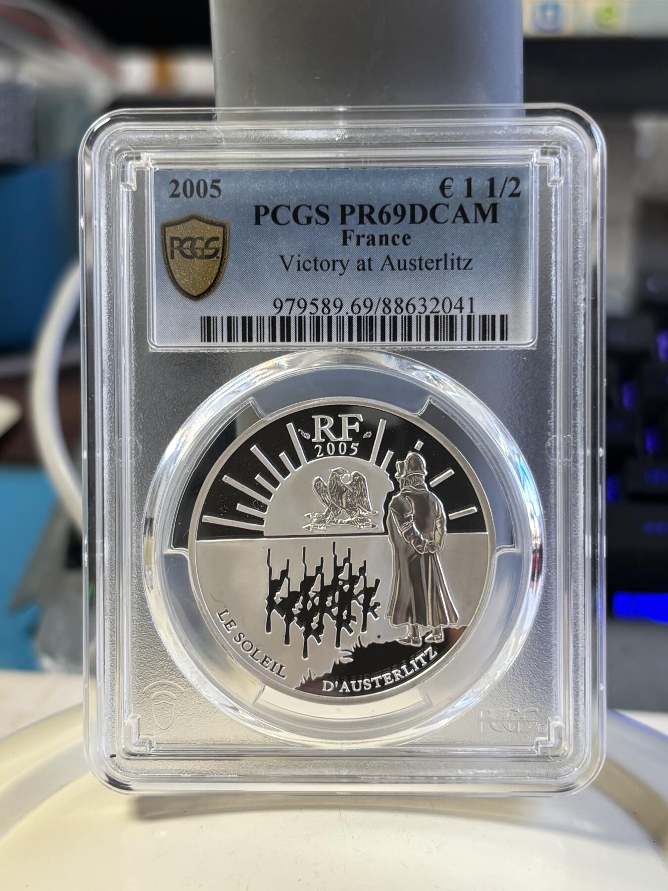 第181期拍卖 法国2005年奥斯特利茨战役200周年纪念银币PCGS-PR69,900银，22.2克，发行15000枚
