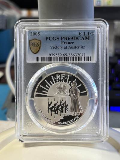 第181期拍卖 - 法国2005年奥斯特利茨战役200周年纪念银币PCGS-PR69,900银，22.2克，发行15000枚
