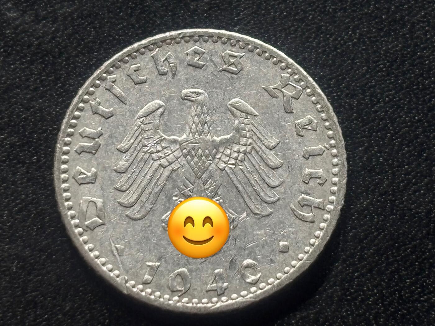 邮泉阁限时拍卖第三十五场补 德国硬币（第三帝国）专场（硬币在国外。请付邮费6元。） 德国第三帝国1940年50芬尼A版