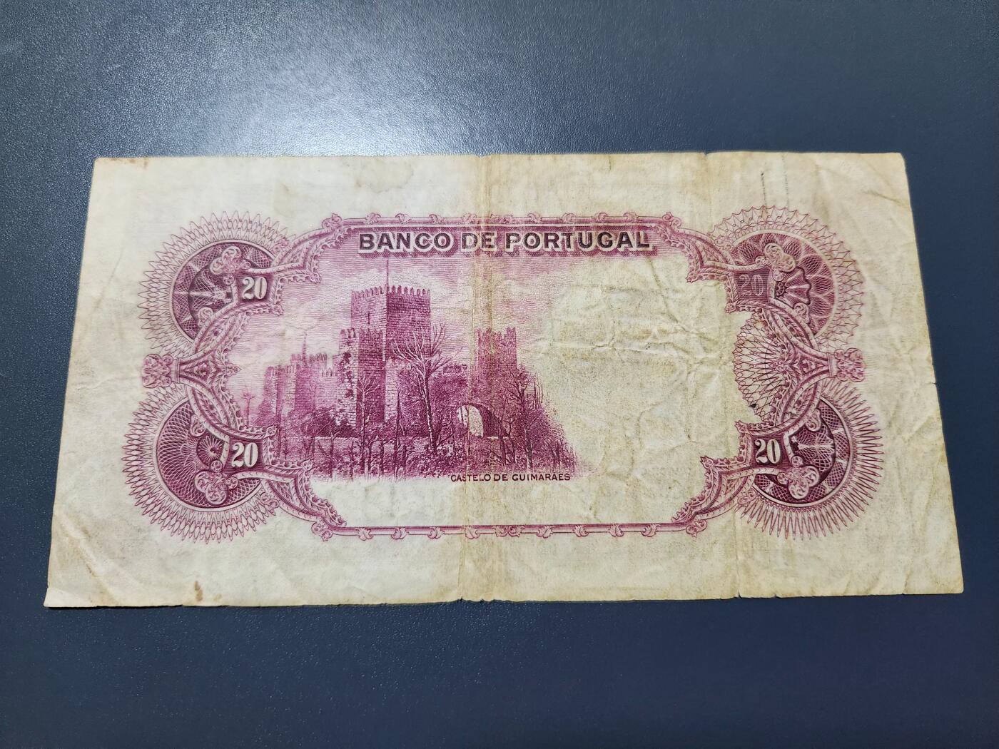 11月14号晚上8点 外国纸币自动截拍第56场 葡萄牙1938年20美品原票