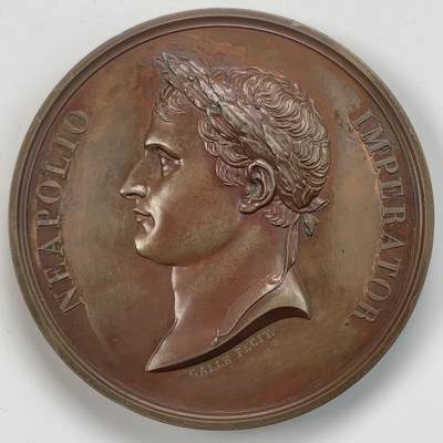 掌中浮雕-藏着的欧洲第041场 - 1804年拿破仑一世皇帝加冕大铜章 ，68mm，光边无边铭