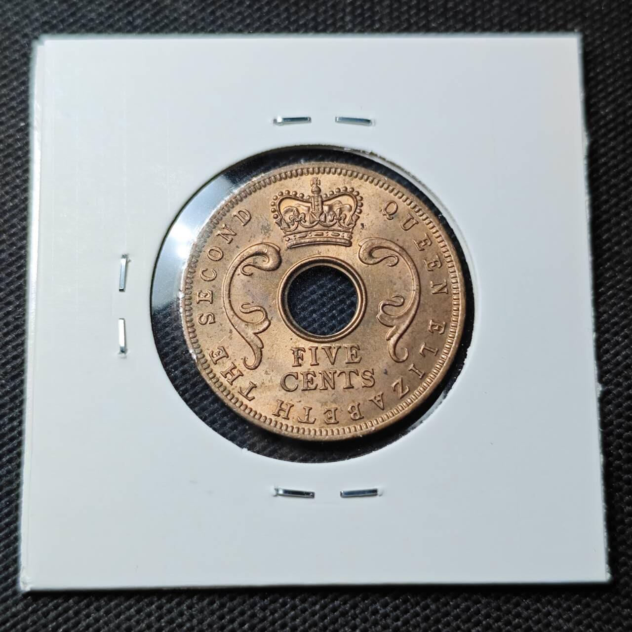 KK钱币收藏小铺  第368场  2月预留时间 周末发货  1963英属东非5分铜币 好品