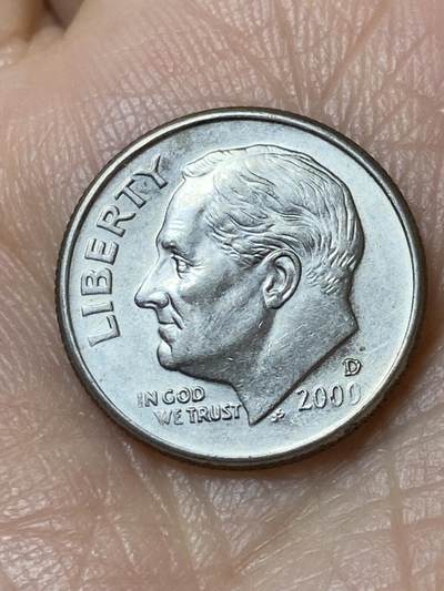 2025年第一百二十七场(总第一百五十三场）外国好品章牌、散币(免佣金) - 美国🇺🇸2000年1角(罗斯福1角第二版，D标丹佛造)