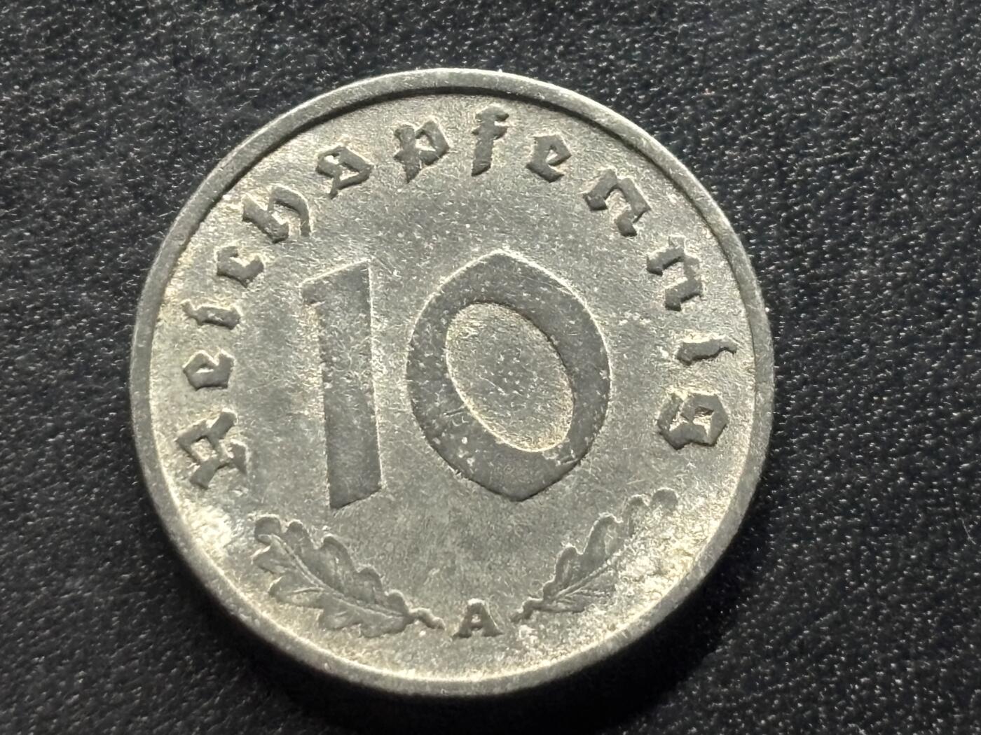 邮泉阁限时拍卖第三十五场补 德国硬币（第三帝国）专场（硬币在国外。请付邮费6元。） 德国第三帝国1943年10芬尼A版