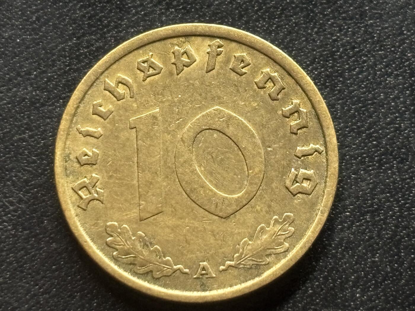 邮泉阁限时拍卖第三十五场补 德国硬币（第三帝国）专场（硬币在国外。请付邮费6元。） 德国第三帝国1937年10芬尼A版