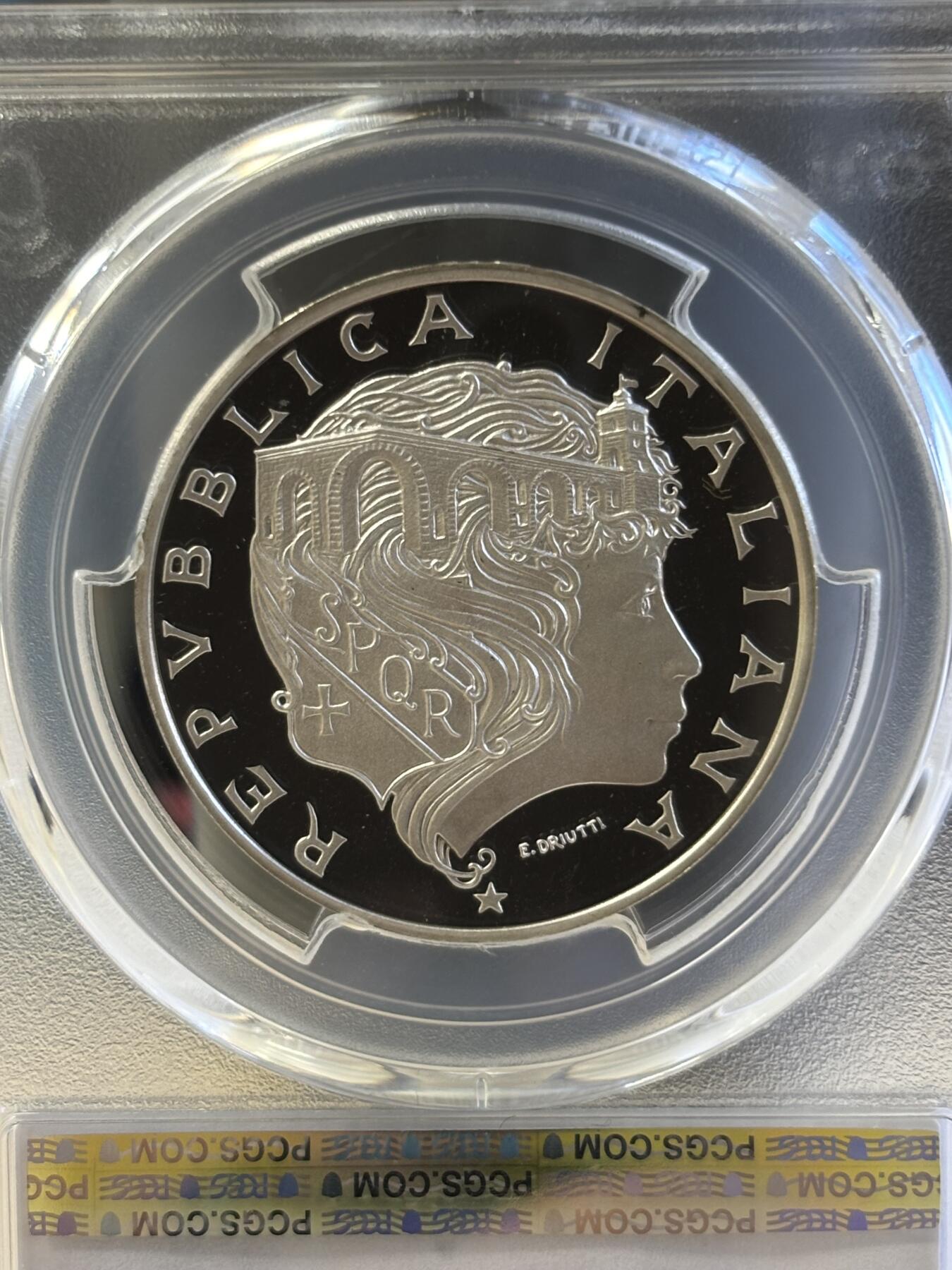 第181期拍卖 获奖意大利1991年米尔维奥桥500里拉精制纪念银币PCGS-PR69，835银，15克，发行14000枚