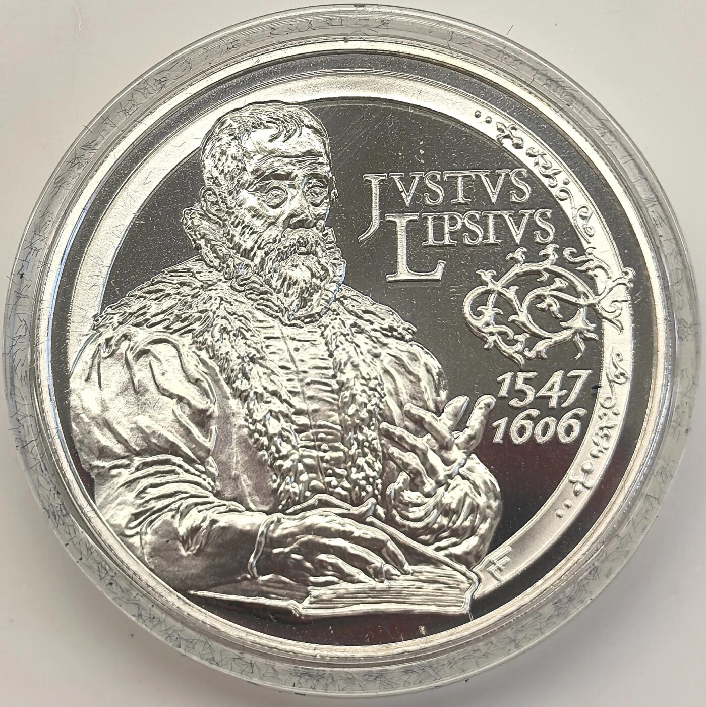 博洋堂世界钱币拍卖第146期（全场包邮） 2006年比利时10欧元精制银币 欧洲之星系列-贾斯图斯·利普修斯逝世400周年 18.75克 925银 盒证全