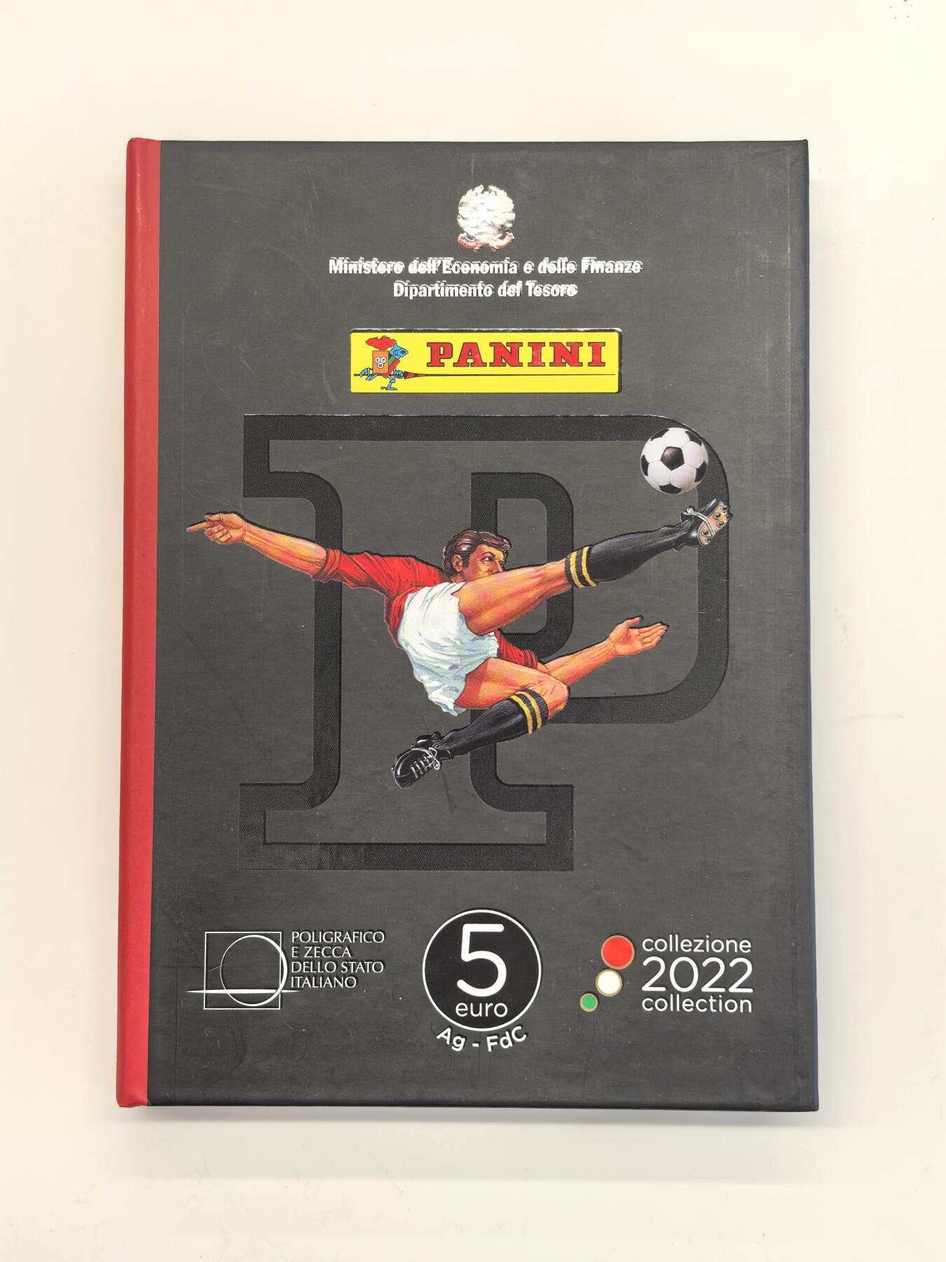 博洋堂世界钱币拍卖第146期（全场包邮） 2022年意大利5欧X3枚银套币 出色意大利系列-意大利著名足球运动员帕尼尼（红白绿三色） 发行量：7000套 套装