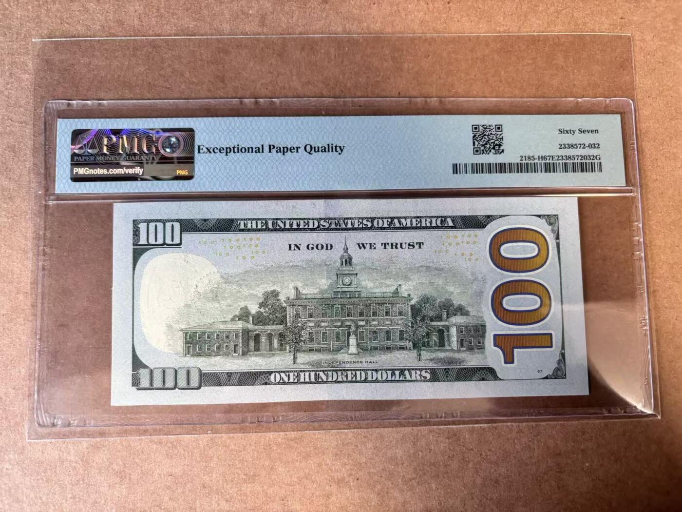 【Blue Auction】世界纸币精拍第749期——18级TOP拍卖/信誉/品质/专业/高效💫 【无47】美国 2009年100美金 PMG67EPQ 圣路易斯版