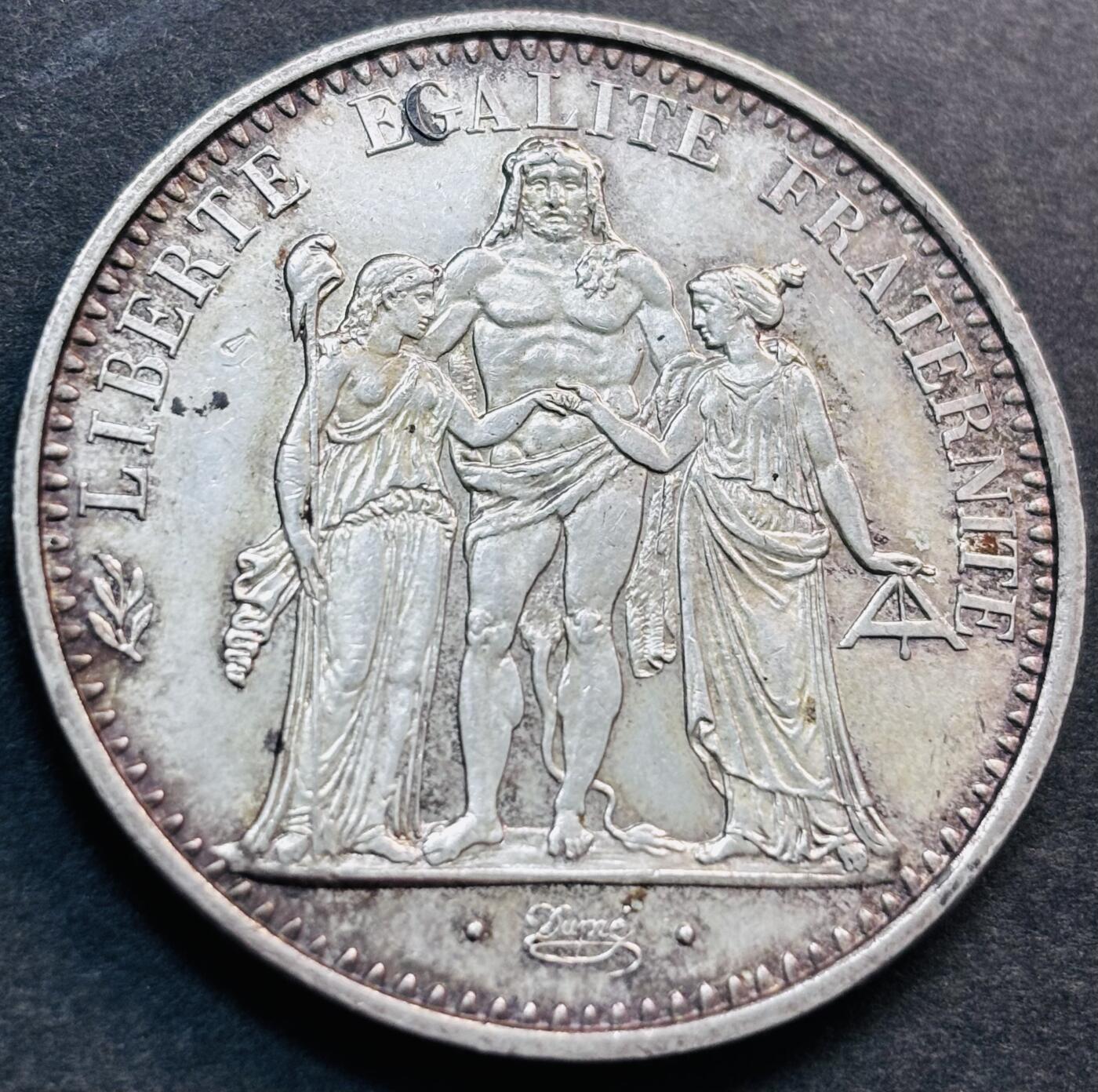 文馨钱币收藏第 281 场，【 长期接收代拍品】银元，银币，套币，纸币专场（本场截拍后休息三天，19 号发货） 少见首发年极美品，1965 年法国 10 法郎大银币，大力神原味包浆