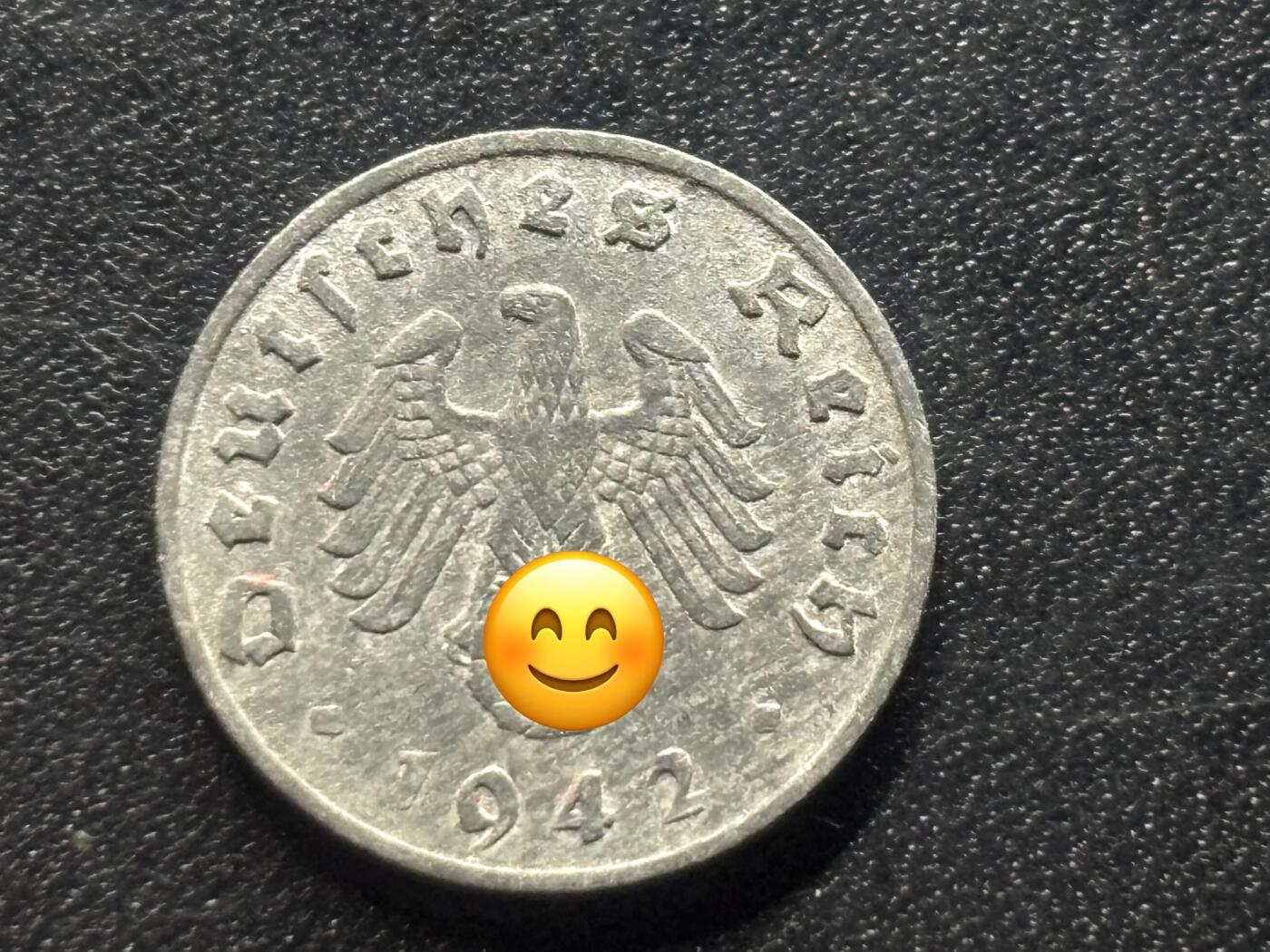 邮泉阁限时拍卖第三十五场补 德国硬币（第三帝国）专场（硬币在国外。请付邮费6元。） 德国第三帝国1943年1芬尼E版