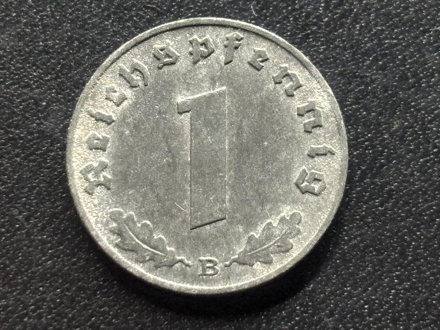 邮泉阁限时拍卖第三十五场补 德国硬币（第三帝国）专场（硬币在国外。请付邮费6元。） 德国第三帝国1943年1芬尼B版