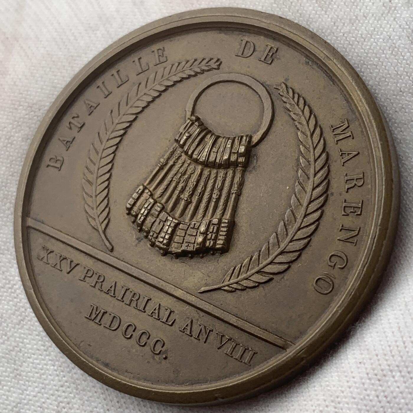 掌中浮雕-藏着的欧洲第041场 1800年拿破仑马伦哥战役纪念铜章，42mm，丰饶角边铭