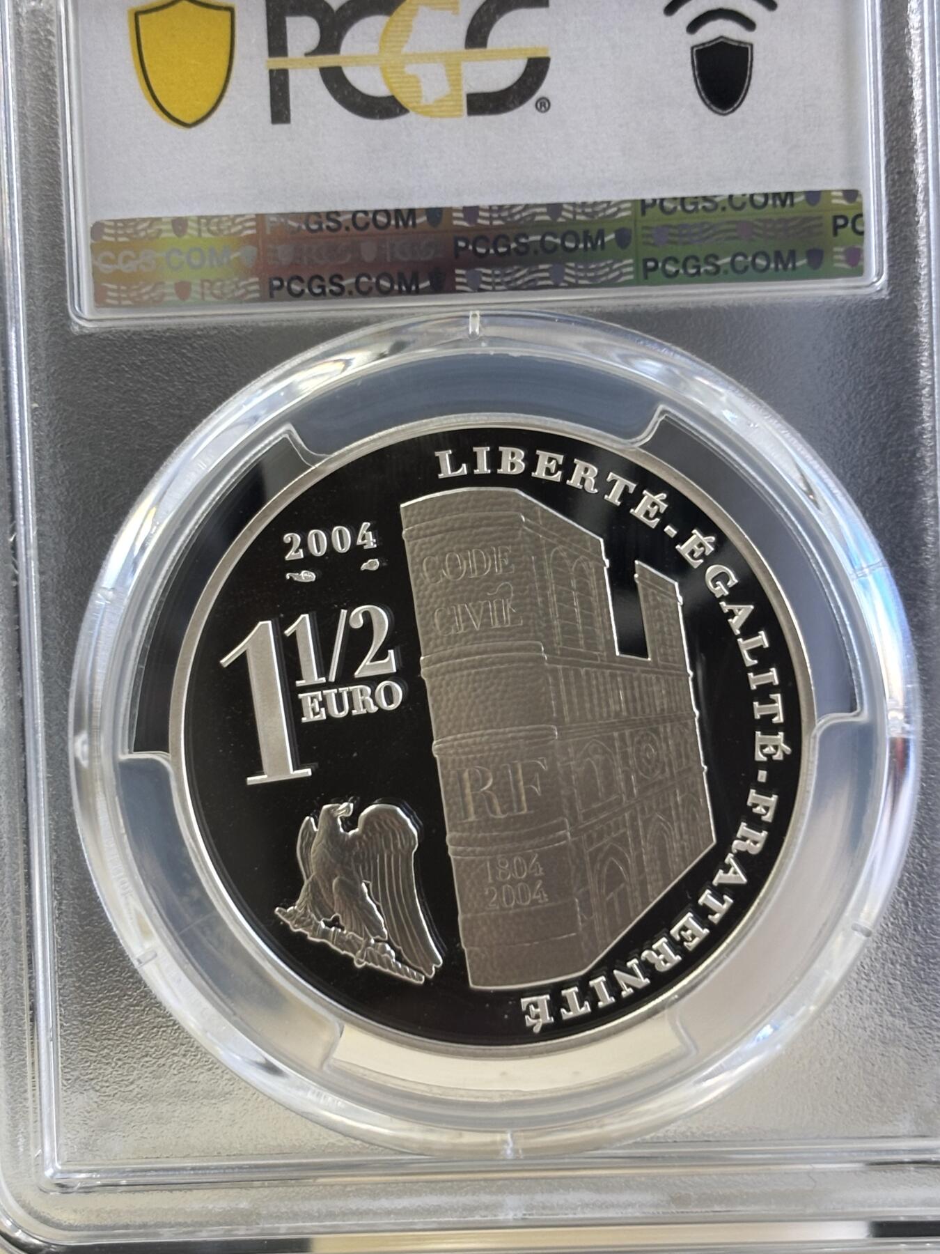 第181期拍卖 法国2004年拿破仑加冕两百周年精制纪念银币PCGS-PR69，900银，22.2克，发行20000枚