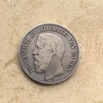道一币馆币章第一百五十五场 - 普鲁士德国1876年巴登弗里德里希2马克银币