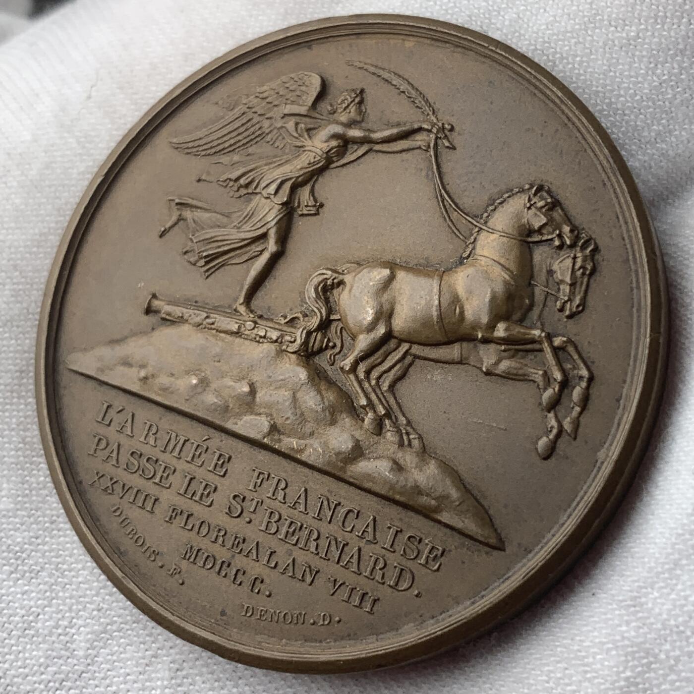 掌中浮雕-藏着的欧洲第041场 1800年拿破仑马伦哥战役纪念铜章，42mm，丰饶角边铭