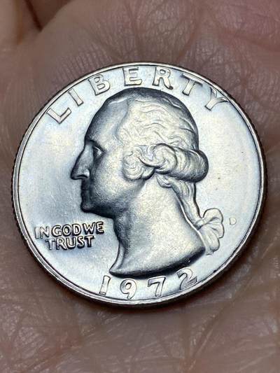 2025年第一百二十八场(总第一百五十四场）外国好品散币、邮币封和邮票场(免佣金) - 好品–美国🇺🇸1972年1/4元(华盛顿1/4元，无标版)