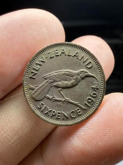 2025年集古藏今外币拍卖第十期-第5场—（总第285拍），可以寄存60天，满160元包邮。 - 1964年新西兰6便士