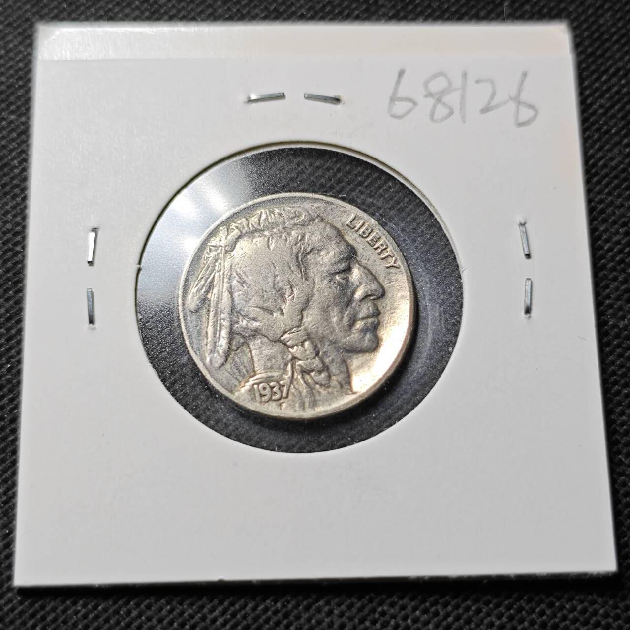KK钱币收藏小铺  第368场  2月预留时间 周末发货  1937美国5分镍币 年份清楚