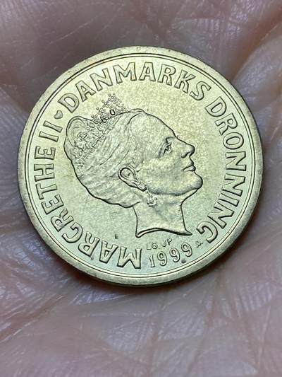 2025年第一百二十八场(总第一百五十四场）外国好品散币、邮币封和邮票场(免佣金) - 眼中带光好品–丹麦🇩🇰1999年10克朗(玛格丽特二世第三版，LG; JP; A版)