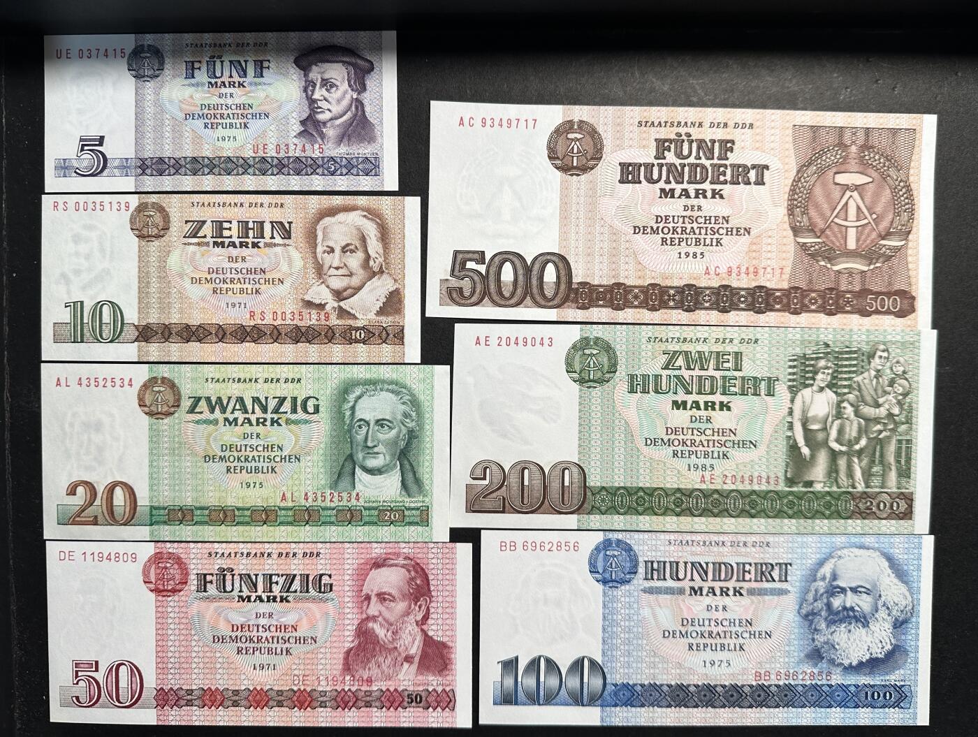 蒂克钱币-第47场 外国平价纸币拍卖 魏玛德国 纸币一套 全新UNC