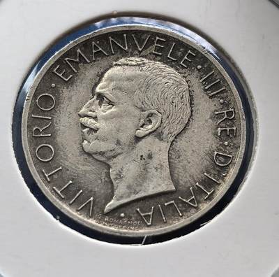 外国优质老铜币银币，周六九点倒数截拍，满百包邮，可寄存半年，喜欢朋友微信扫描二维码可直接参拍 - 极美品细节清楚意大利1929年5里拉银币