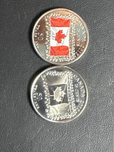 ❤️【币观天下】❤️ 第330期钱币拍卖- 2025.11.14周五晚上6点半场-长期征集拍品 - 加拿大国旗纪念币2枚铜镍