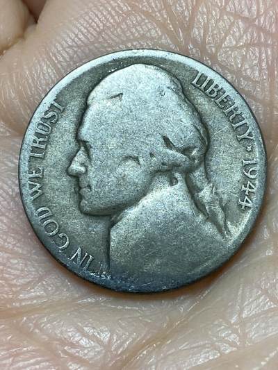 2025年第一百二十八场(总第一百五十四场）外国好品散币、邮币封和邮票场(免佣金) - 美国🇺🇸1944年5分银币(杰斐逊5分第二版，P标，350银)